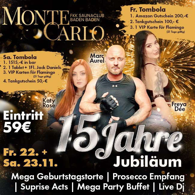 15 Jahre FKK Saunaclub Monte Carlo!